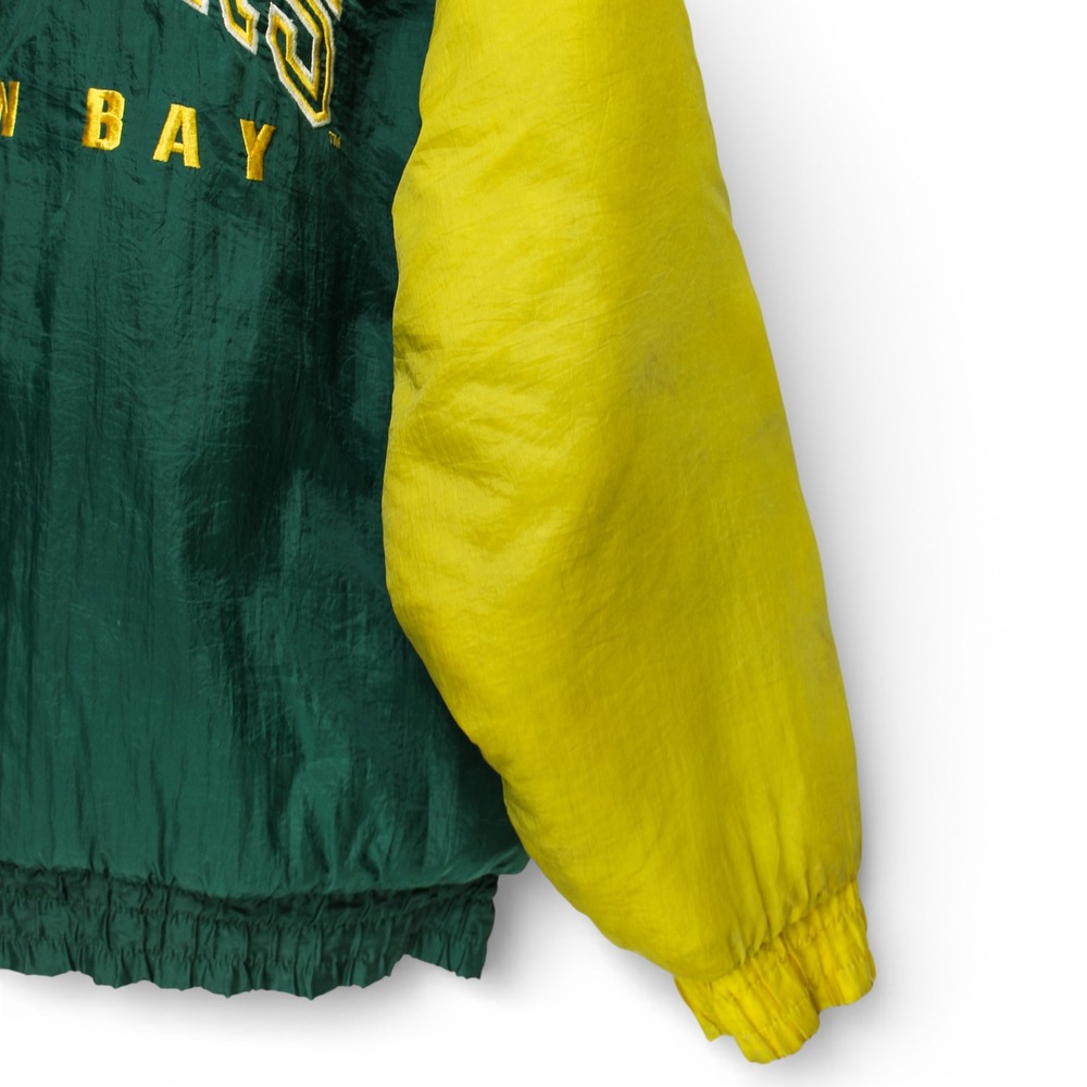 Logo 7 Green Bay Packers Jacket Mens Large Green Yellow Good Vintage 90s NFL - Picture 4 of 10